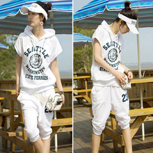 包邮 2012韩版夏装新款大码休闲纯棉套装运动服短袖卫衣套装女装