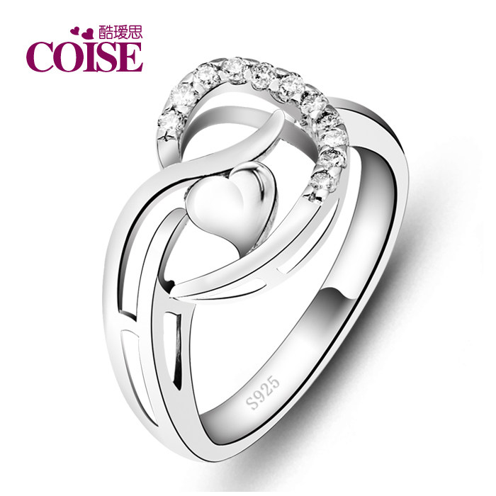 coiseԭ����Ʒ 925������ָ���� Ů ���� �ͽ�ָ�� ʱ�п�������