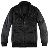 JACKJONES <span class=H>杰克</span><span class=H>琼斯</span> 正品男装 棉纶黑色棉服 外套G421011现货