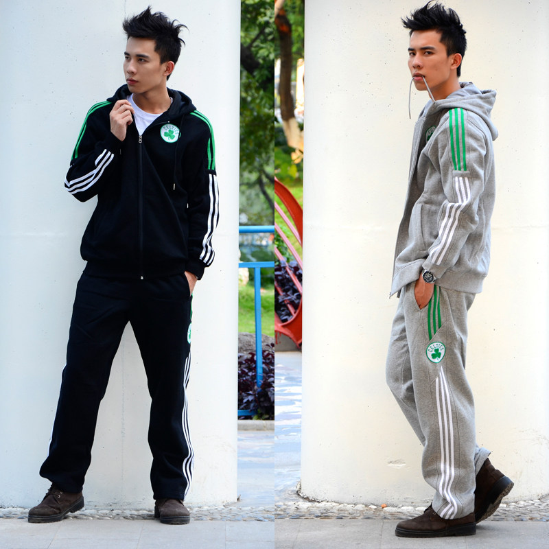 正品 2011秋冬款男士纯棉运动服 加厚加绒休闲运服套装 三扛