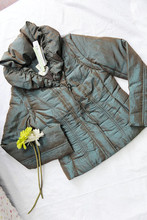 CHABER 巧帛 新品促销 绿色双袖可拆卸 休闲短羽绒服