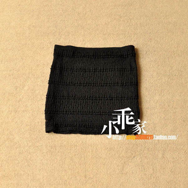 纯美蕾丝复古风气质款弹力半身裙（有内衬）