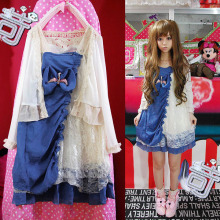 苛苛非主流女装春夏装2012新款可爱服饰女生蝴蝶结两件套连衣裙