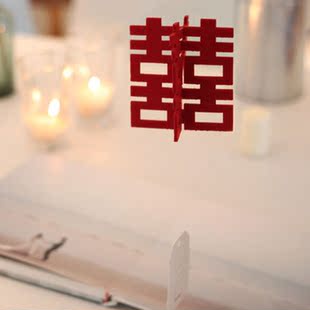  左米生活  立体挂饰饰品铁塔皇冠喜字等婚庆用品