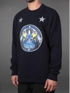  GIVENCHY纪梵希  S/s 鹦鹉 刺绣 男士套头长袖卫衣套衫