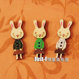 ��4��-DIY�ֹ�ƴ�� ���� Ŧ�� ť�� 3ֻС���� ˫��ľ��Ŧ��