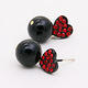 韩网红钻黑心珠珠耳饰3515