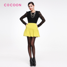 COCOON可可尼2012新品甜美羊绒荷叶边百搭半身短裙714209005