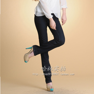  香港品牌新款春装新款弹力修身显瘦提臀韩版直筒牛仔裤女