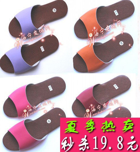 海宁皮革城 真皮拖鞋 居家拖鞋 露趾牛筋底凉拖鞋 夏季凉拖鞋