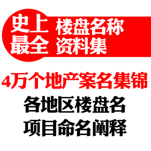 实用\/4万地产案名 项目命名 楼盘名称 地产资料