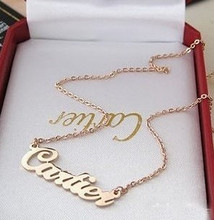 Promociones especiales Cartier collar de Cartier en oro rosa de 14K collar collar clásico de las letras de color oro