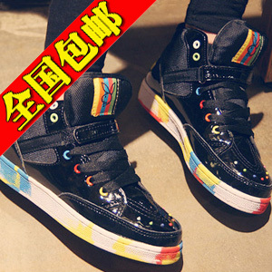 2016 Autumn and winter new pattern Trendy shoes Gaobang skate shoes Casual shoes Graffiti Skateboard shoes Korean Edition student Women's Shoes Female modelsin the Women's Shoes, High shoes category - from Buy2taobao.com to provide professional Taobao agent buy service