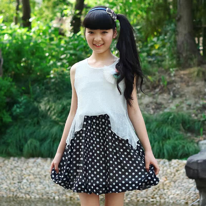 女童短袖连衣裙<em>夏季</em>2014新款9 10 12 <em>13岁女孩</em>
