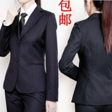 两扣女士工装 女藏青色/黑色职业套装 女式正装/工作装/西服包邮