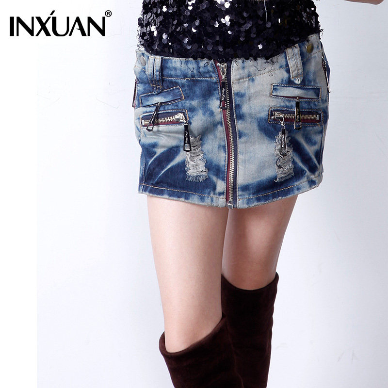 银轩 <em>牛仔短裤</em> 女 <em>欧美</em>原单 牛仔裙裤 <em>磨破牛仔</em>