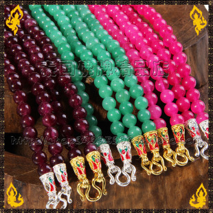  泰国天然水晶项链-紫水晶-绿幽灵-琥珀晶 ※ 佛牌挂链挂1尊