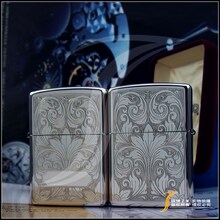 原装正版ZIPPO 1991年美版双面雕花纯银打火机 年册编号:#12A
