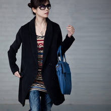 W01A 欧美风帅气宽松中长女式西装外套 2011新 米兰宣言-米可可