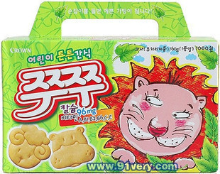  宝宝大爱 韩国CROWN可拉奥小动物饼干 儿童猪猪饼干60(125)g
