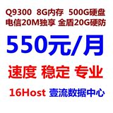 服务器 租用 Q9300 8G 500G 20M独享带宽 电信服务器租用