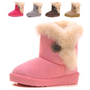  此爱无双单扣防滑秋冬儿童雪地靴 男女孩童棉鞋 短靴 保暖靴子