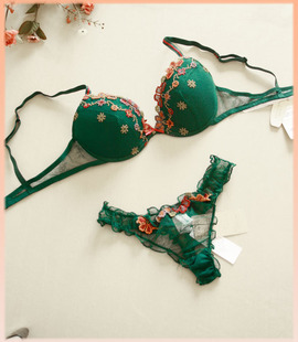 R维多利亚的秘密 Victoria's Secret 性感内衣套装绿色 V9320