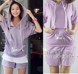 休闲套装热卖休闲服<span class=H>运动服</span>2010新款运动套装两件套短袖T恤+短裤子