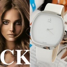 Nuevo; CK aumentó reloj de mesa clásico reloj de oro blanco marcado de las mujeres de manera transparente