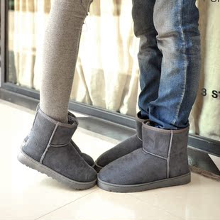  情侣款雪地靴冬季大码男女棉鞋子 低筒潮男英伦短靴子清仓价