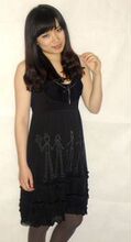 2012新款 cop.copine V领 高腰 修身 弹力 黑色女裙 夏季 连衣裙