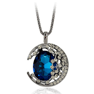  vivieanne城里的月光 毛衣链长款水晶项链女韩国时尚复古百搭饰品