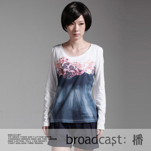 播专柜正品代购2012夏装新款女装手绘休闲宽松T恤BDE1EY0207
