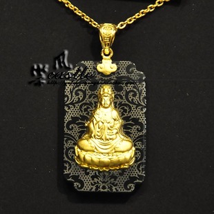 全新代购周大福正品千足金M-GOLD镶嵌和田玉