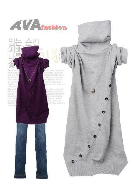 正品实拍-JN118日韩流行宽松<em>休闲高领长款毛</em>