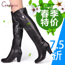 2011新款真皮靴高跟骑士靴长靴机车靴高筒女靴子冬全牛皮靴