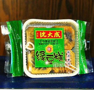  上海特产零食品年货沈大成绿豆糕 豆沙糕点心早点小吃小包装120克