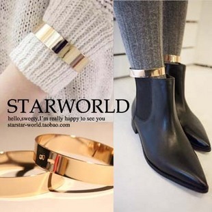  3061欧美独家定制秀场街拍时尚金属真金色金属臂环脚环脚镯 脚链