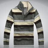 外贸精品 男款 半开领 <em>拉链</em> 棉线 <em>毛衣</em> 加肥加大