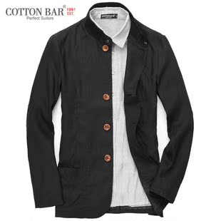  COTTON BAR 春装新款西装 时尚休闲男士修身麻料西服外套 41008