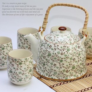 Absolute value-Jingdezhen ceramic handle genuine 7 head home tea set-Korean pastoral small suihua