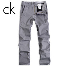 【五钻推荐】2010秋款Calvin Klein/CK纯棉灰色百搭直筒休闲裤