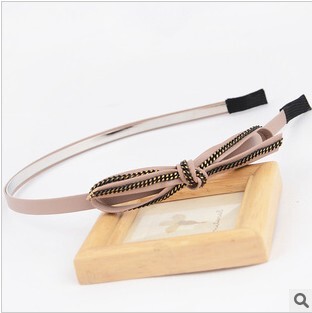 韩版精致头饰<em>发卡</em>发饰仿皮<em>绯闻女孩</em>同款蝴蝶结