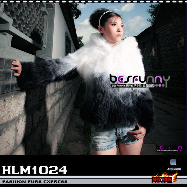 特 奢华皮草 优质<em>獭兔</em>毛层叠条纹加长<em>马夹</em> 配胸
