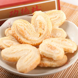  上海老字号功德林素饼 蝴蝶酥 传统糕点小点心酥饼 鲍鱼酥 160g
