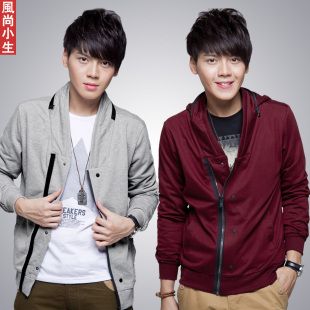  春装新款韩版时尚休闲男士连帽卫衣外套男装男生非主流上衣服