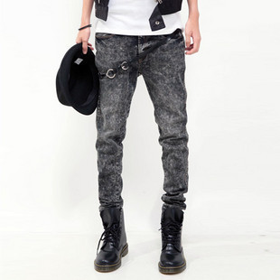  骷髅头Cheap Monday韩版秋冬男式铅笔裤.大雪花铅笔裤 靴裤牛仔裤