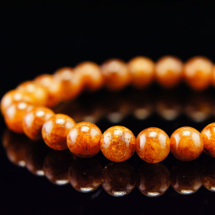  五冠慈风阁风水  开光天然珍品辟邪化煞铜发晶手珠D048