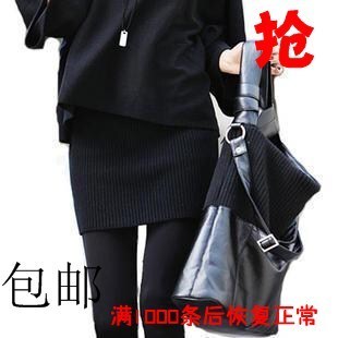秋冬黑色修身包臀短裙韩版毛线裙半身裙秋裙子