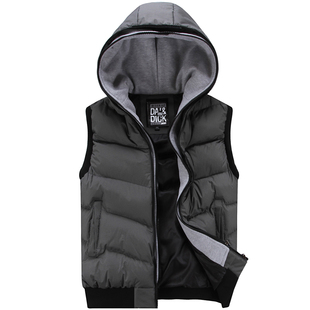  ERJ 秋冬新款棉马甲 时尚休闲连帽马甲 男加厚保暖韩版外套坎肩